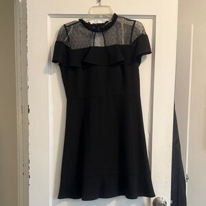 Nanette Lepore Black Ruffle Dress Size: 4